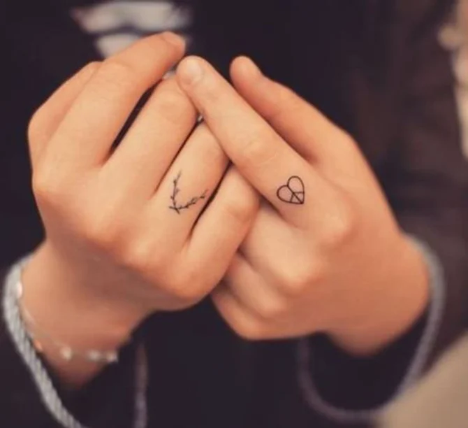 Matching Fingers Tattoo