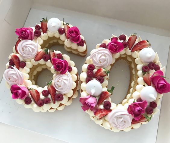Number Cakes With a floral twist