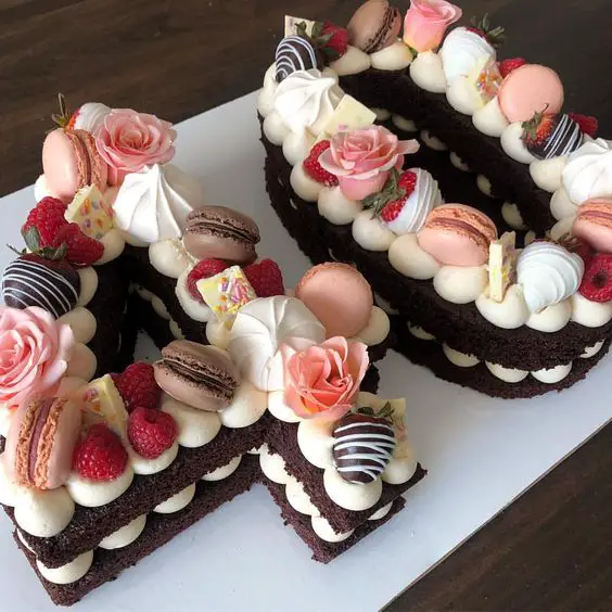 Number Cakes with chocolate sponge