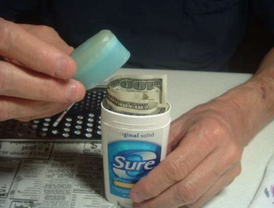 Original Money Stash. Hiding Money In A Deodorant Bottle