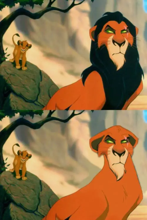 Photo by Scar from the Lion King with and without a beard 