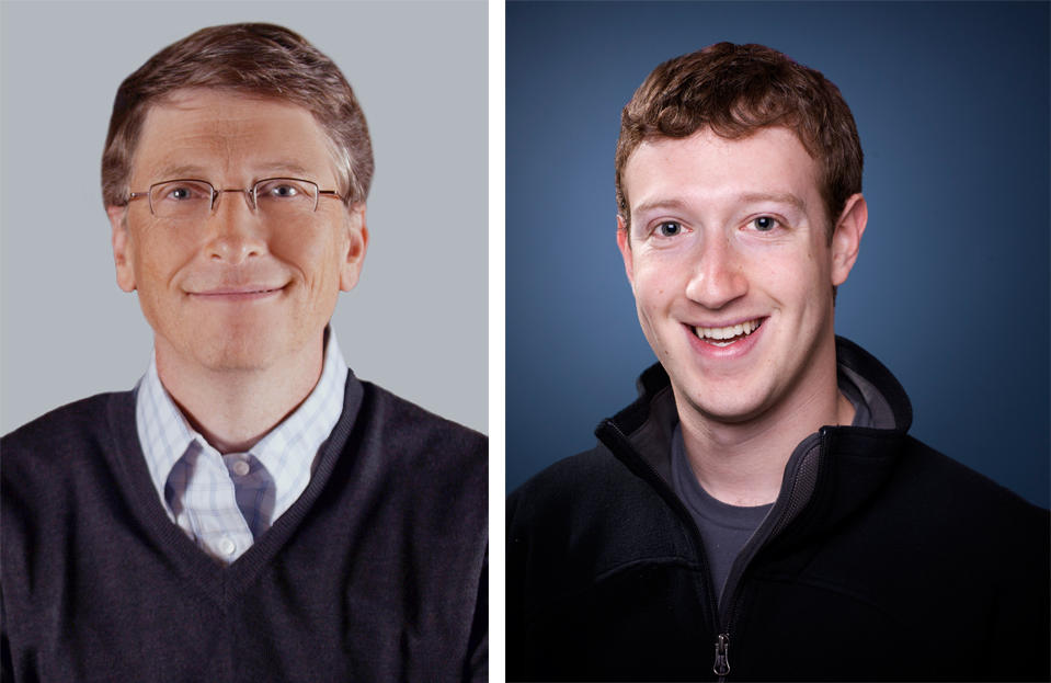 Photographs Of Bill Gates and Mark Zuckerberg