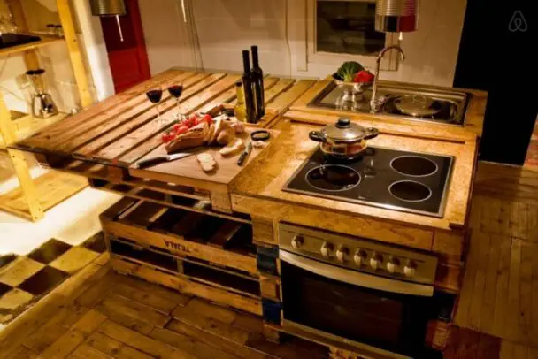 Rustic Kitchen With Pallets