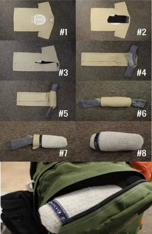 Steps To Store Your T Shirt And Underwear Inside A Sock