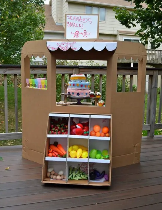 Toy stall made of cardboard