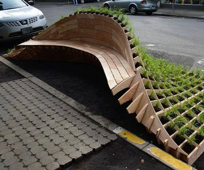 Vegetation bench industrial design