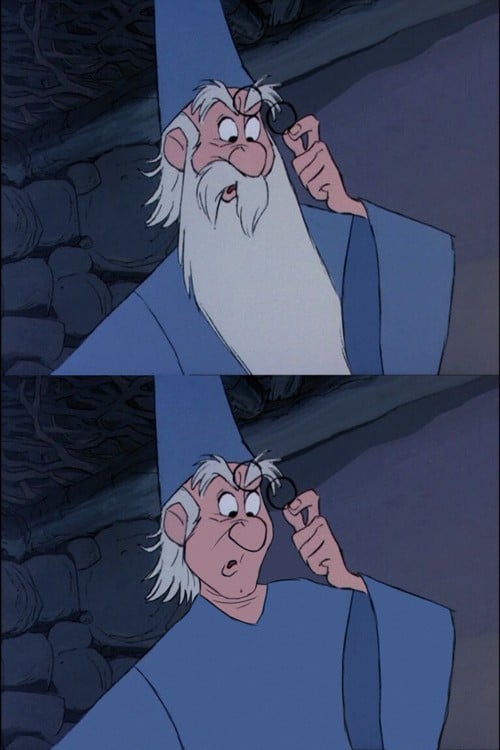 Wizard Merlin with and without beard 
