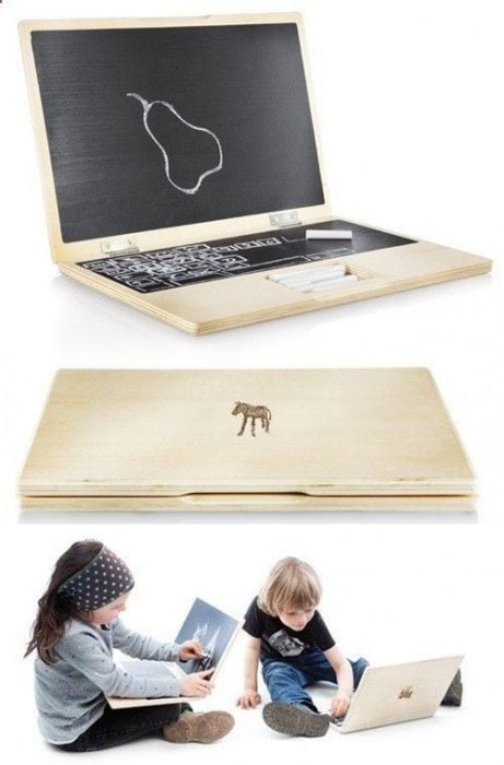 Wooden laptop for chalk painting