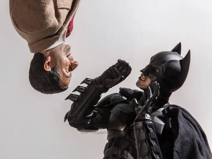 Batman and Mister Bean in an ironic version of Edy Hardjo.