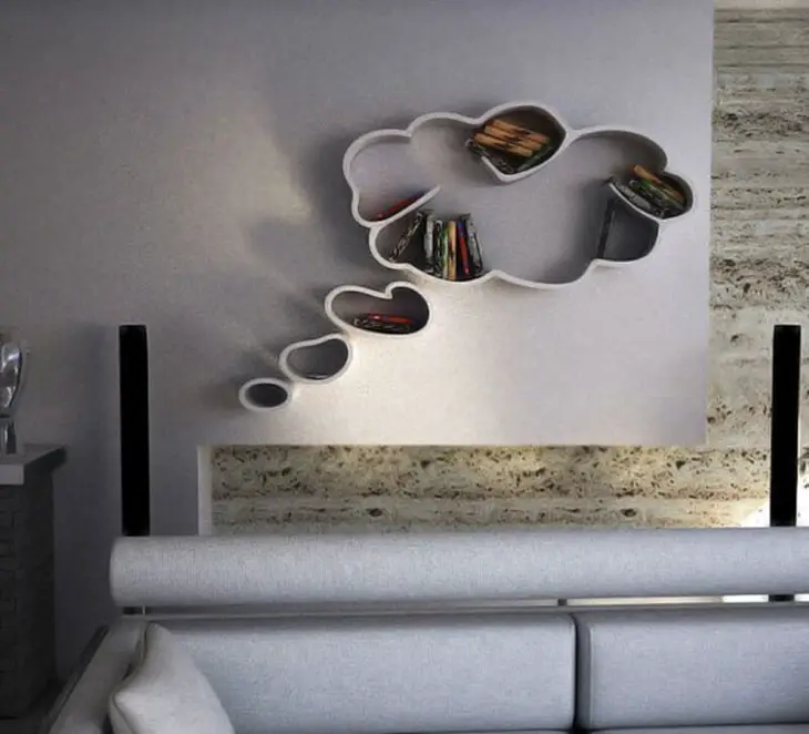 Bookcase in the form of a cloud