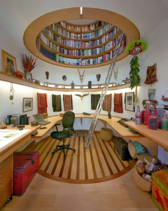 Bookcase on the ceiling