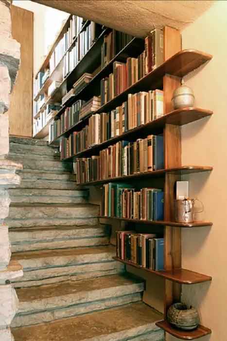 Bookcase on the wall