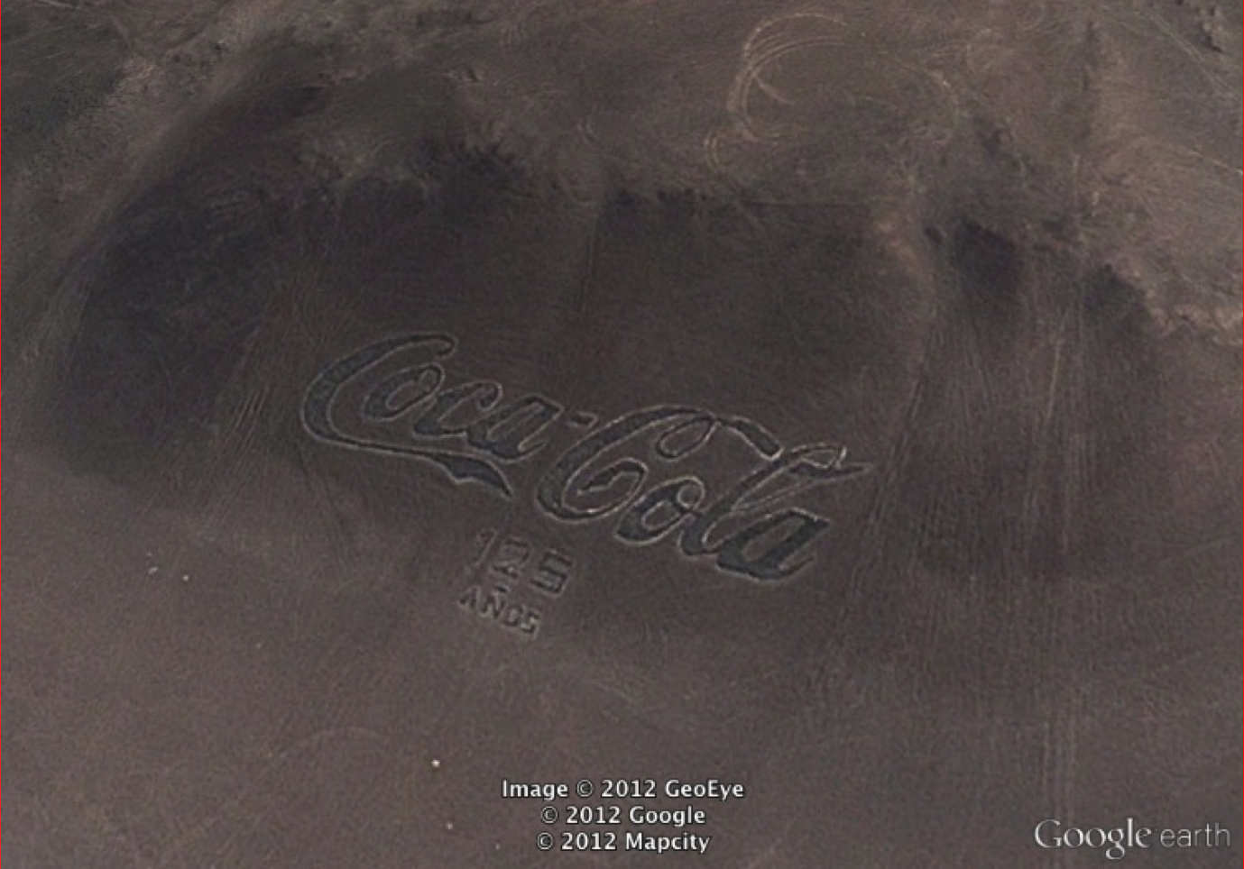 Coca Cola Advertising For Google Earth In The Chilean Desert