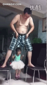 Dad invents swing for his daughter in which he is the swing