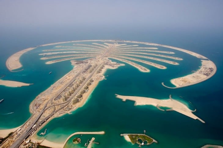 Dubai islands created by the hand of man