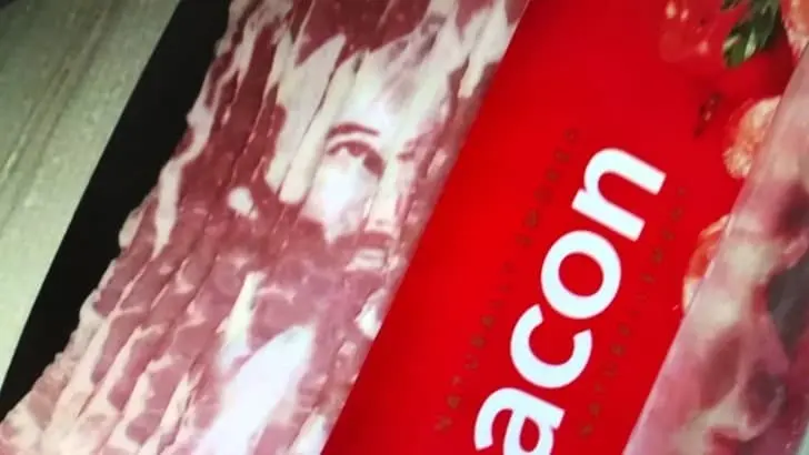 Face of Jesus in Bacon