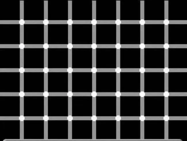 Optical illusion of black and white dots
