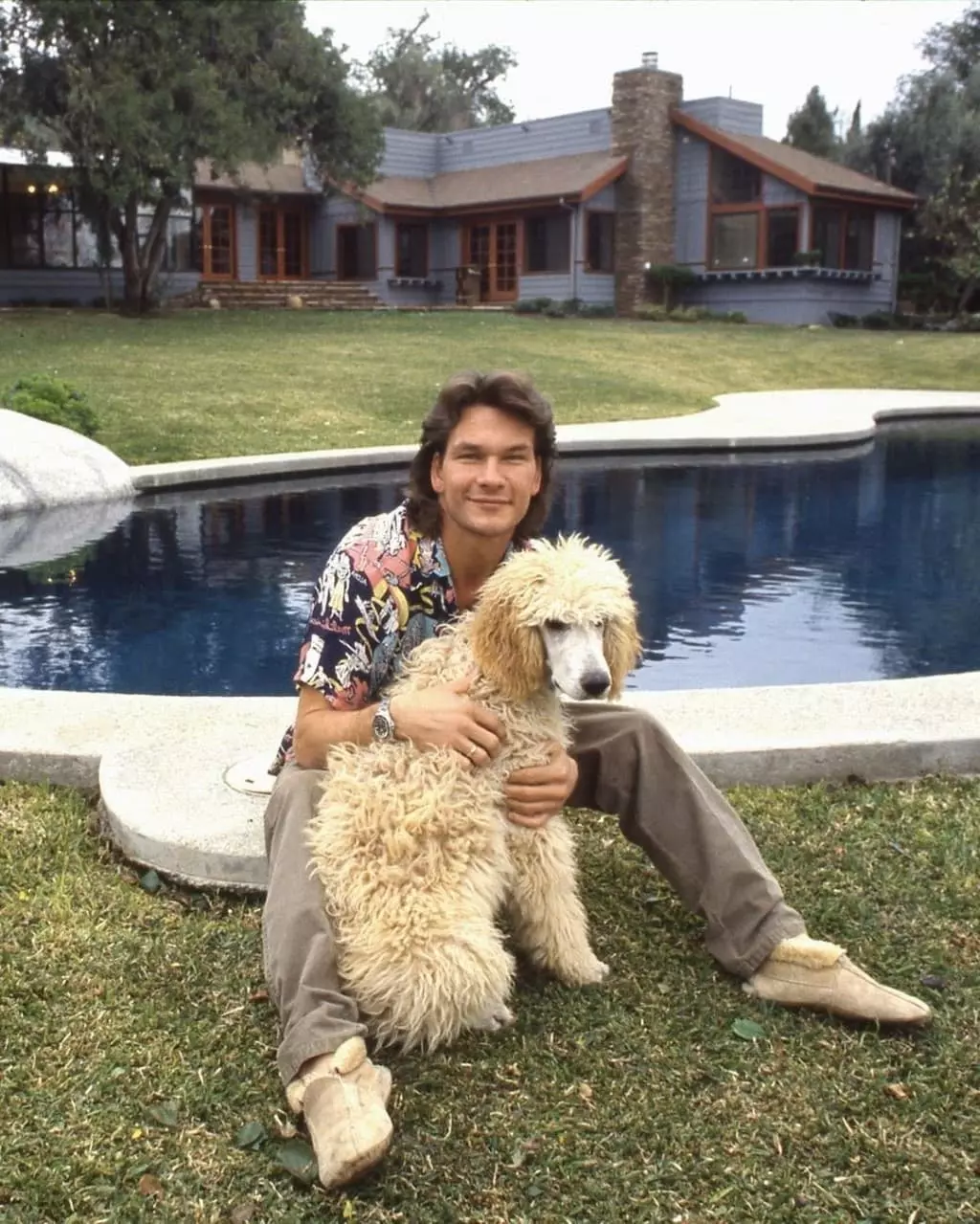 Patrick Swayze and his dog