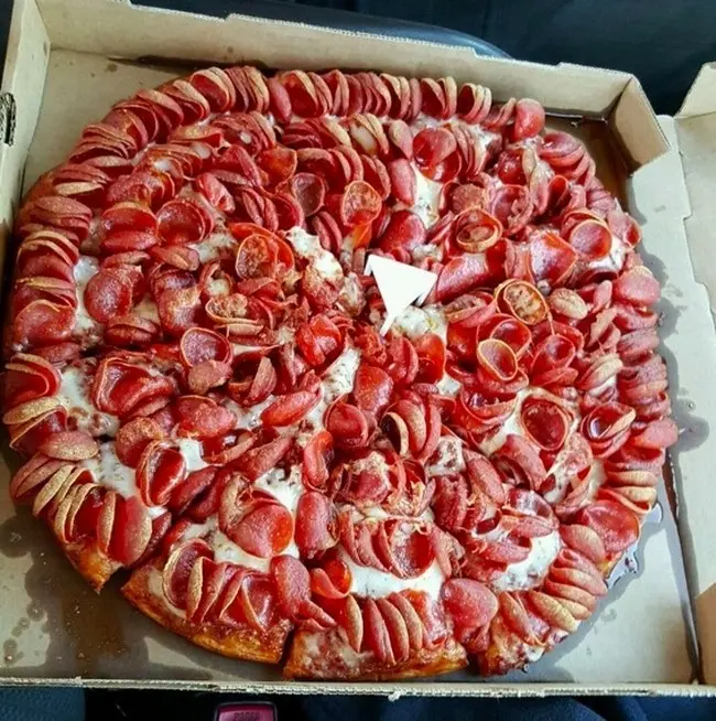 Perfect food Pizza full of salami