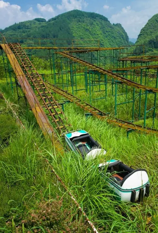 Roller coaster conquered by nature