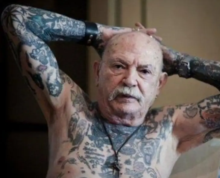 Senior gentleman with tattoos