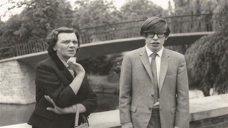 Stephen Hawking with a schoolmate
