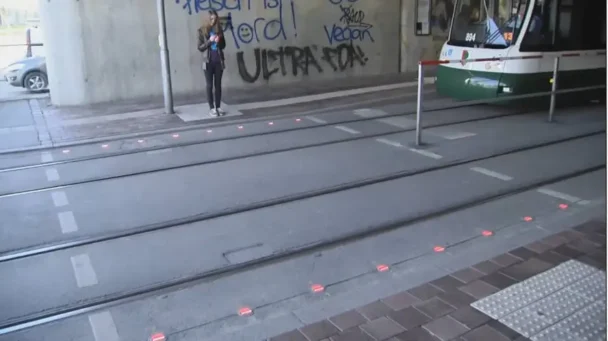 Women At Floor Traffic Lights