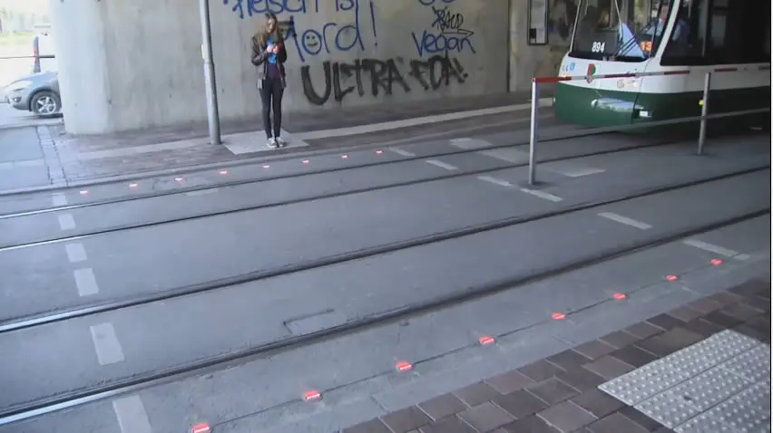 Women at Floor Traffic Lights