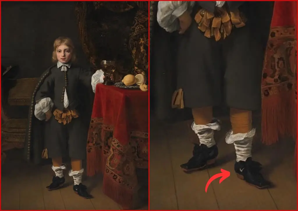 Nike Sneakers In A Painting From 1652