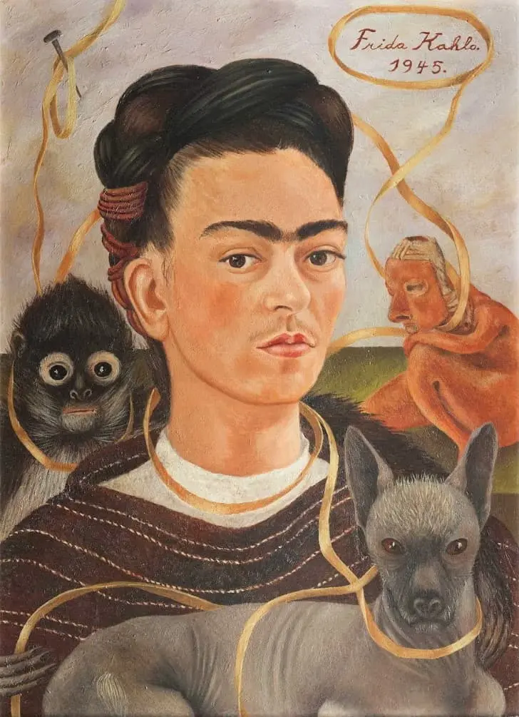 Self-portrait with monkey