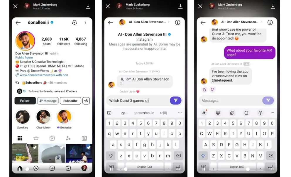 All messages sent by the bot are labeled as AI