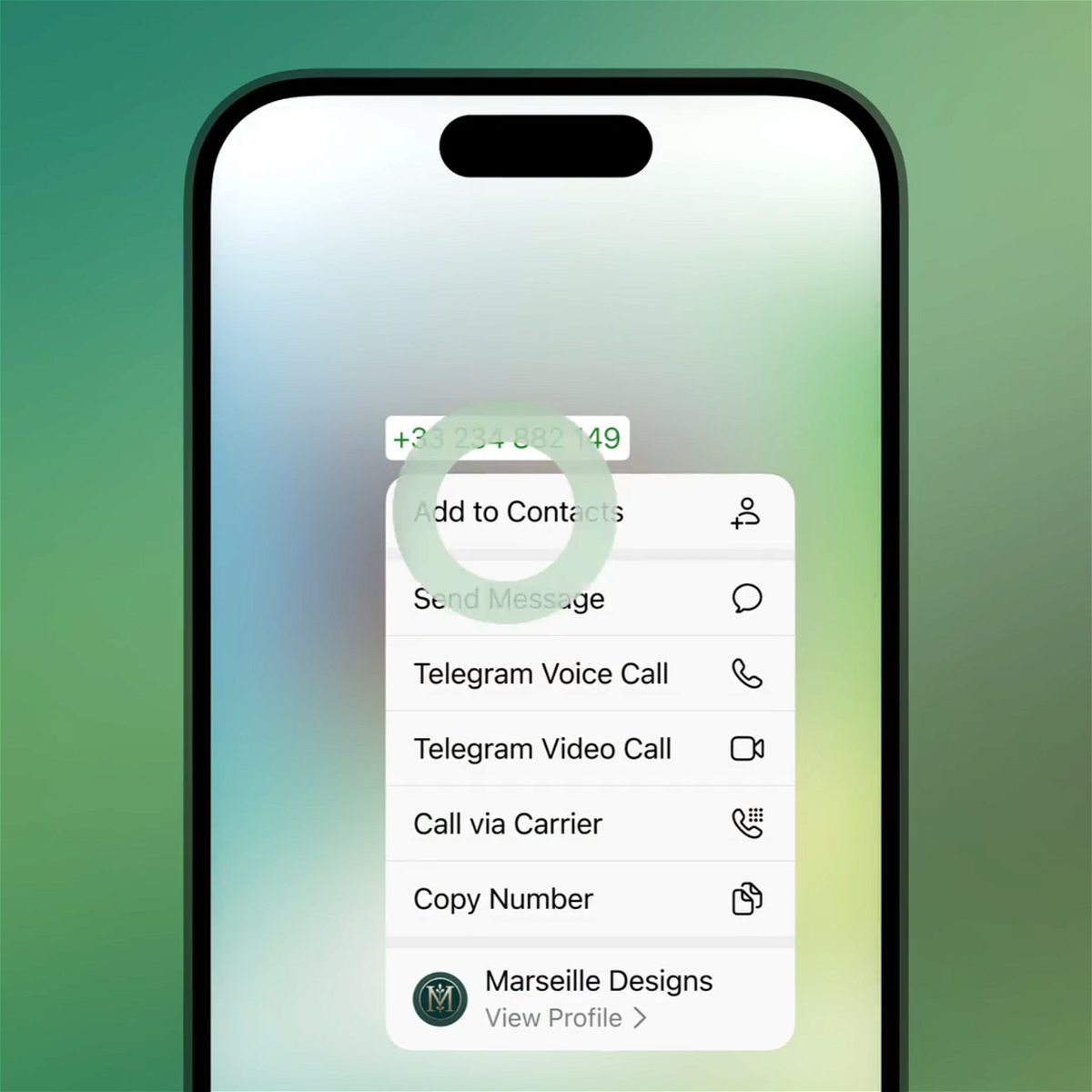 Quick Actions for Phone Numbers