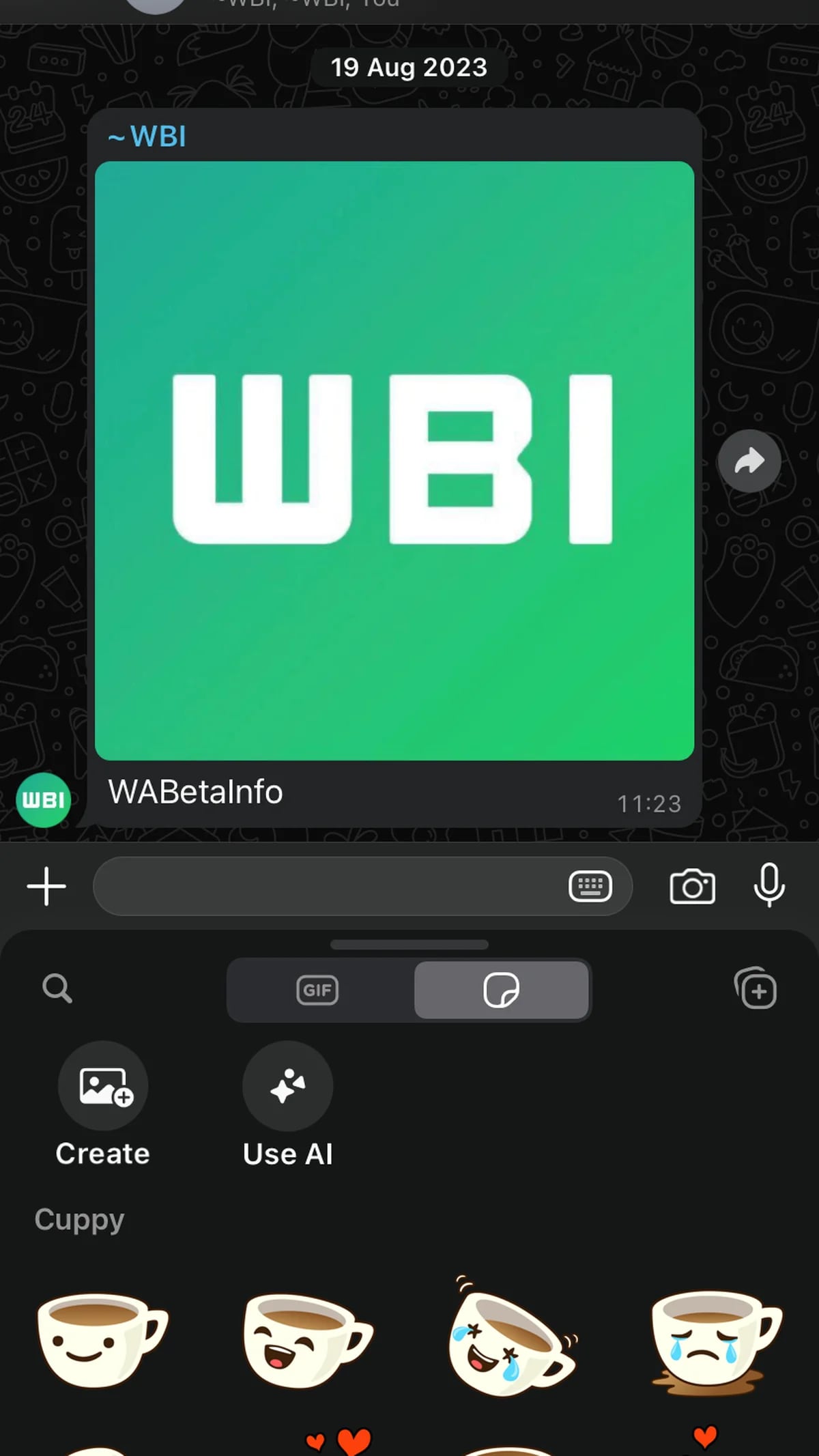 The AI sticker generation feature was in beta initially