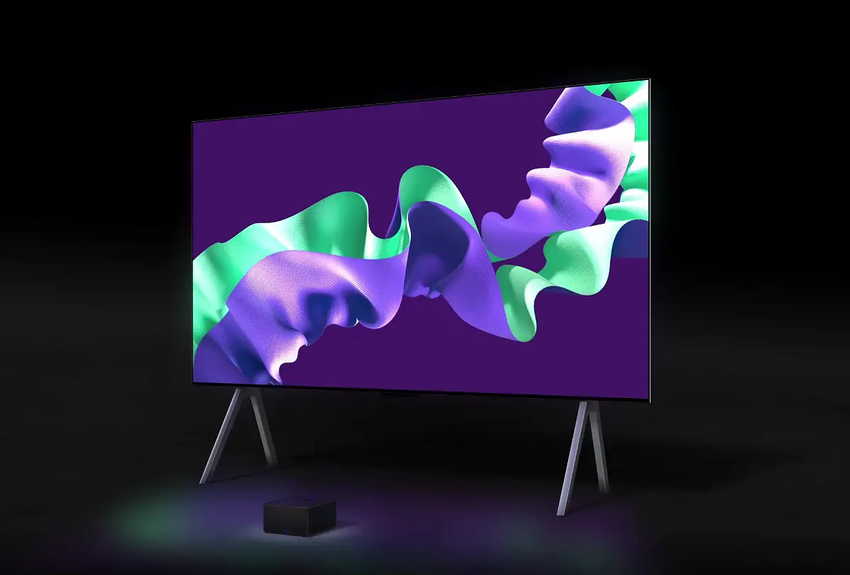 The LG OLED evo M4 next to the Zero Connect Box